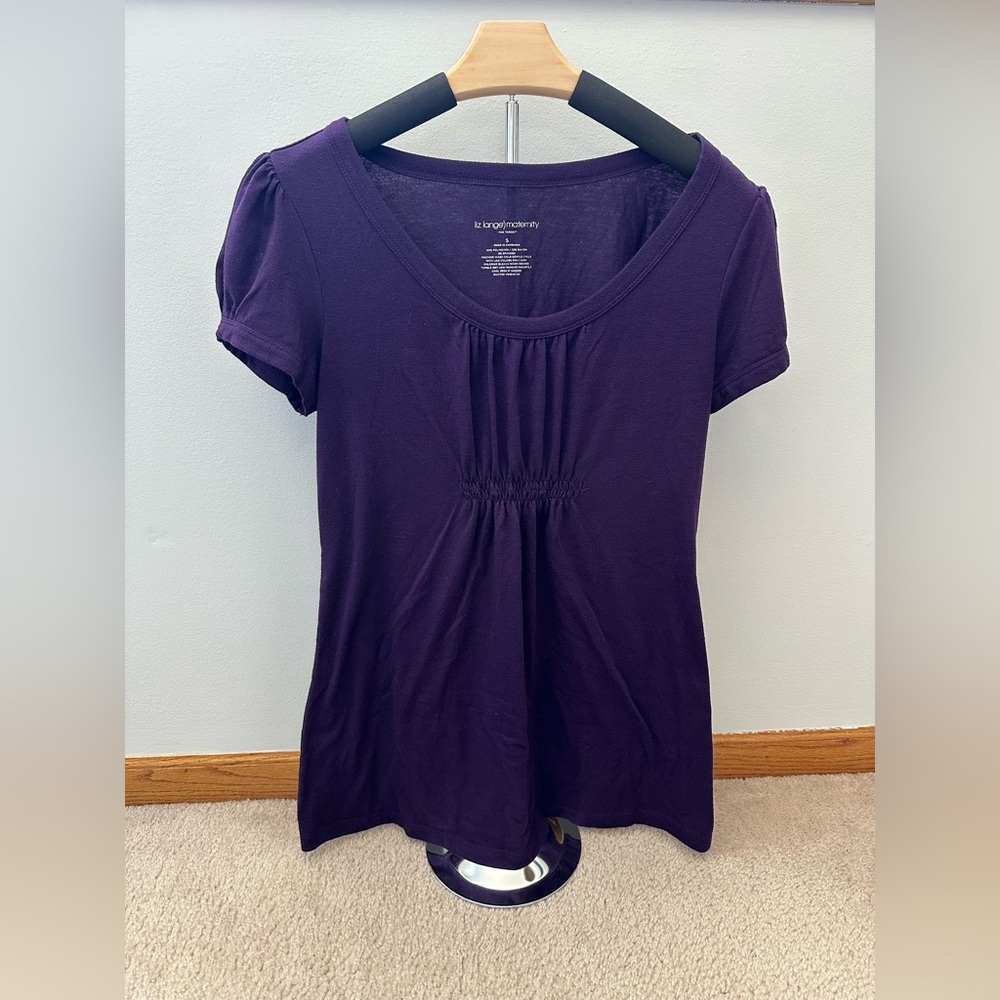 Maternity shirt, size Small, Plum color